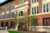 The quad side entrance of Lincoln Hall.